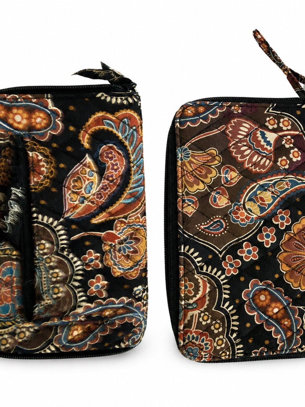 Vera Bradley Kensington Accordion Wallet Retired Brown Paisley Floral